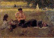 Isaac Israels Bois de Boulogne oil painting on canvas